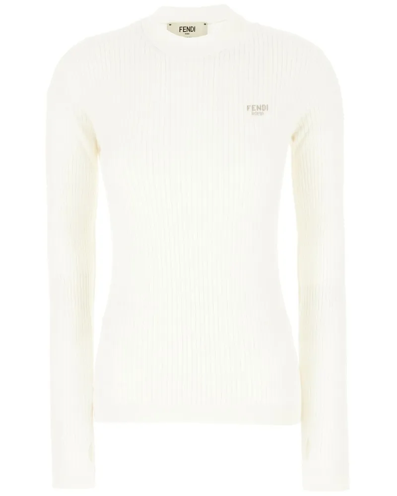 Fendi Pullover mit Logo-Stickerei - Weiß Weiß