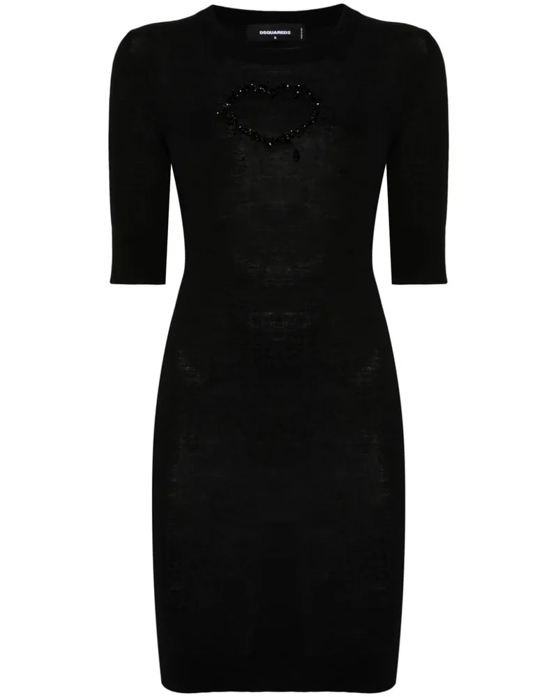 Dsquared2 Minikleid mit Kristallen - Schwarz Schwarz