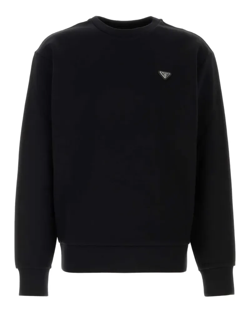 Prada Sweatshirt mit Triangel-Logo - Schwarz Schwarz