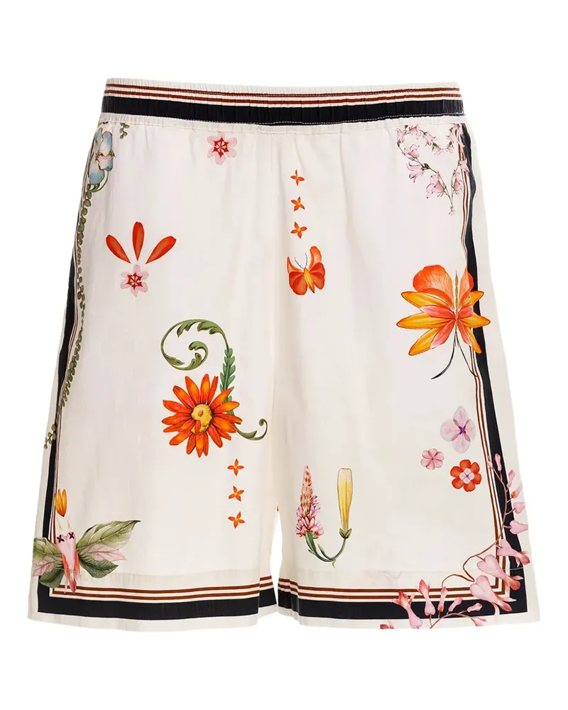 AGUA BENDITA Gestreifte Shorts mit Blumen-Print - Nude Nude