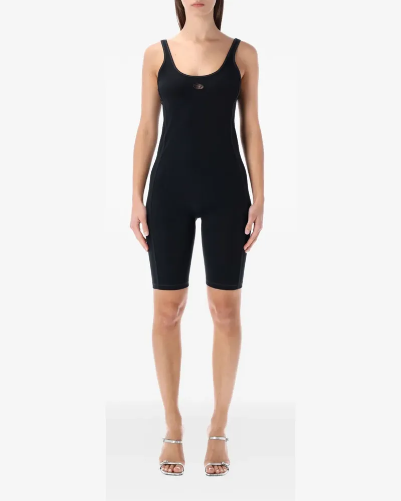 Diesel Rachele Playsuit mit Logo - Schwarz Schwarz