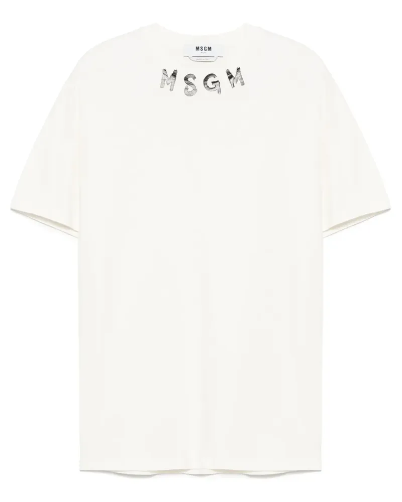 MSGM T-Shirt mit Logo-Print - Nude Nude