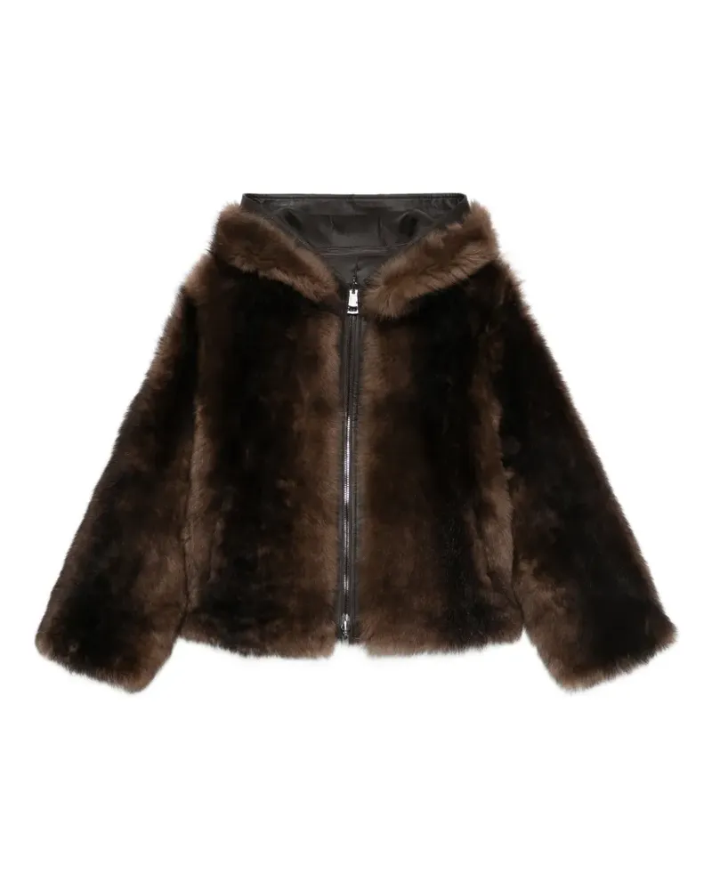 SUPREMA reversible hooded shearling jacket - Braun Braun