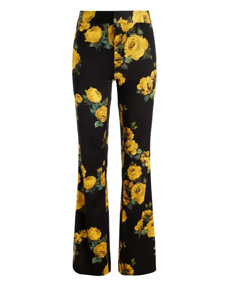 Alice + Olivia Livi Hose mit Rosen-Print - Schwarz Schwarz
