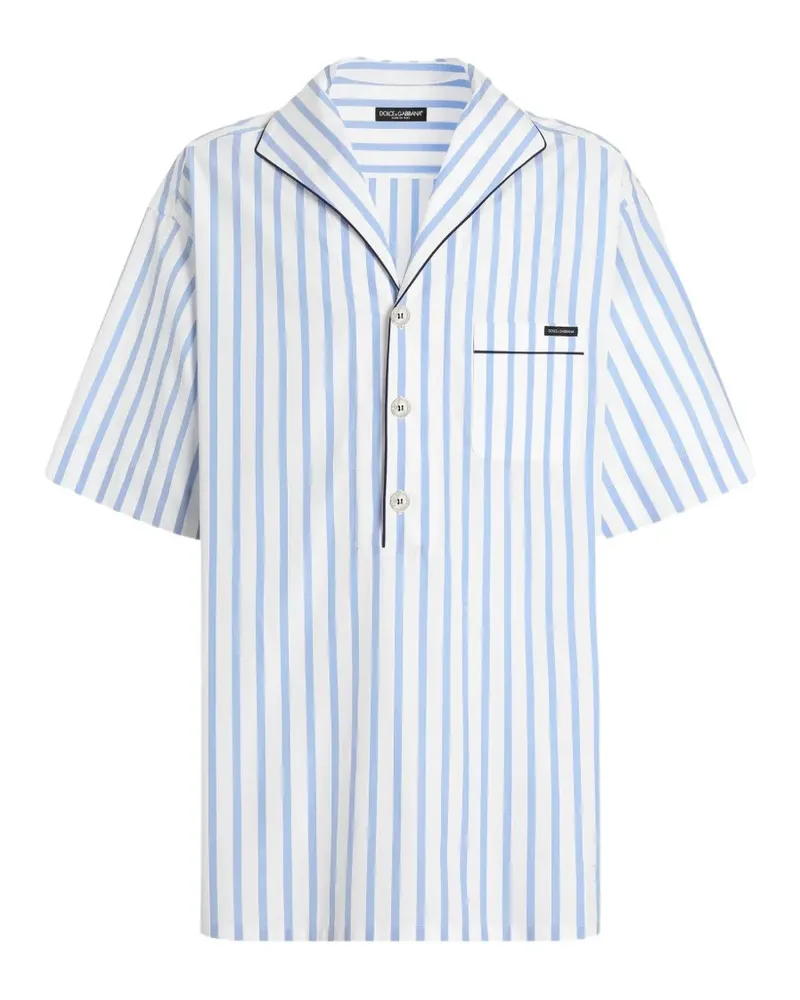 Dolce & Gabbana Hemd mit gestreifter Tasche - Weiß Weiß