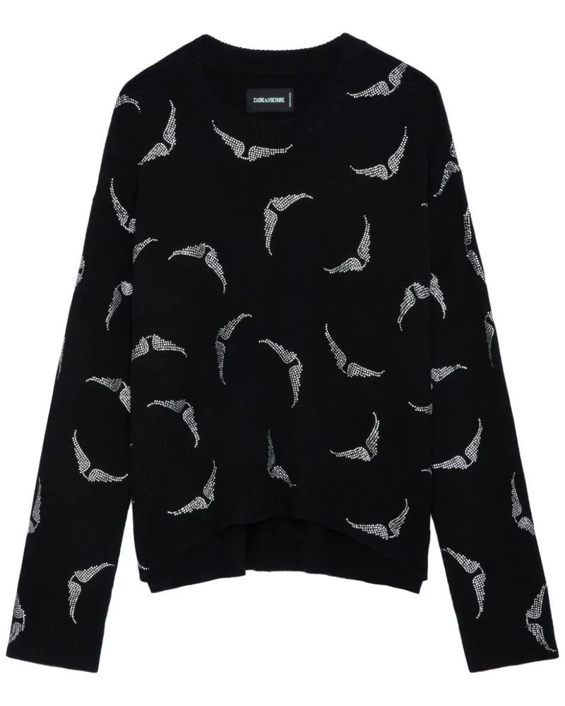 Zadig & Voltaire Markus Strass Wings Pullover - Schwarz Schwarz