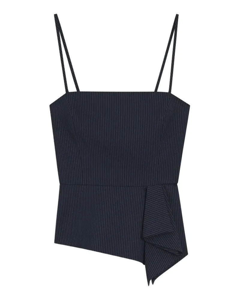 HUGO BOSS Schößchen-Oberteil mit Nadelstreifen - Blau Blau