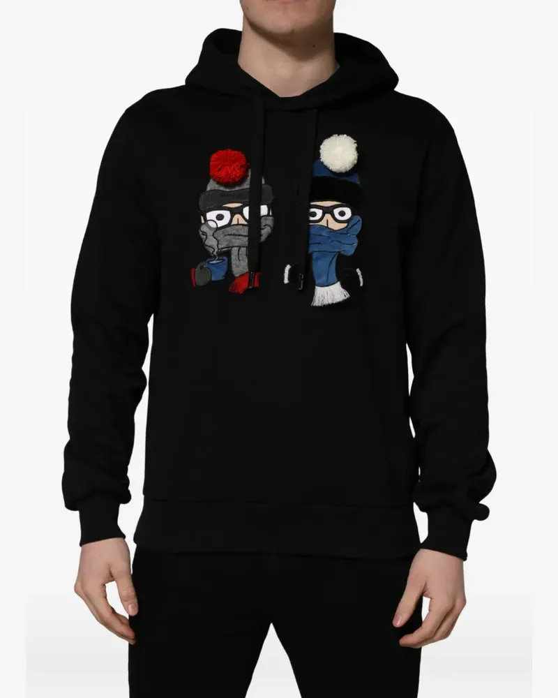 Dolce & Gabbana Schwarzes Kapuzensweatshirt aus Baumwolle Schwarz