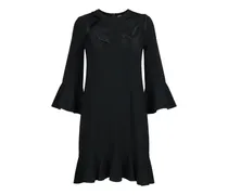 leaf ruffle dress - Schwarz