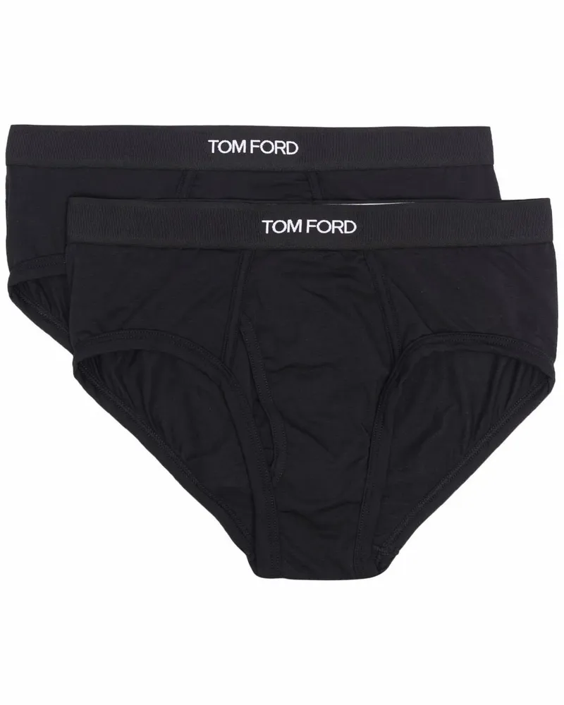 Tom Ford 2er-Set Slips mit Logo-Bund - Schwarz Schwarz