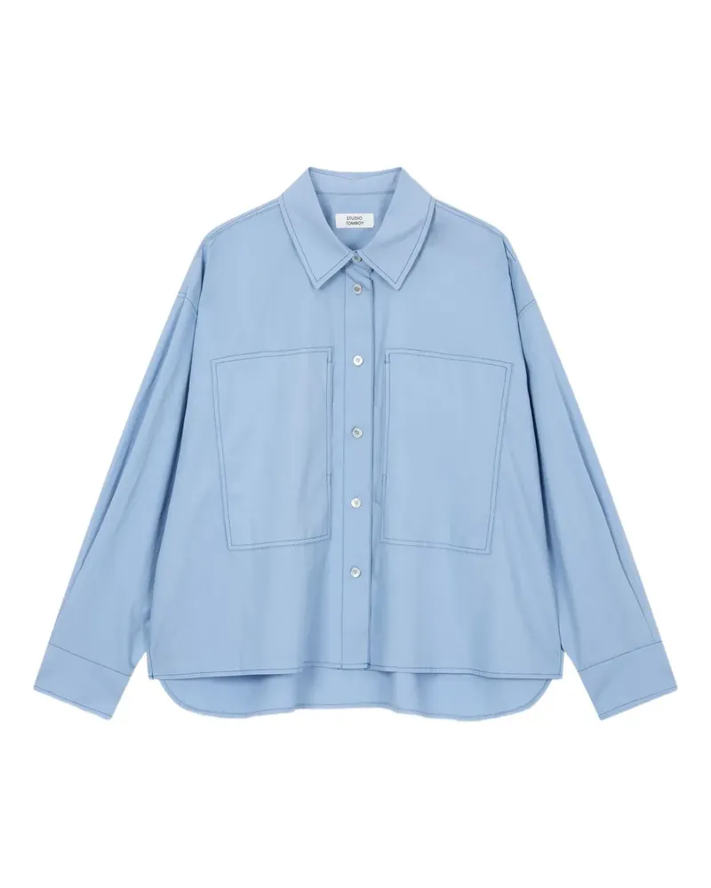 STUDIO TOMBOY Hemd mit Ziernähten - Blau Blau