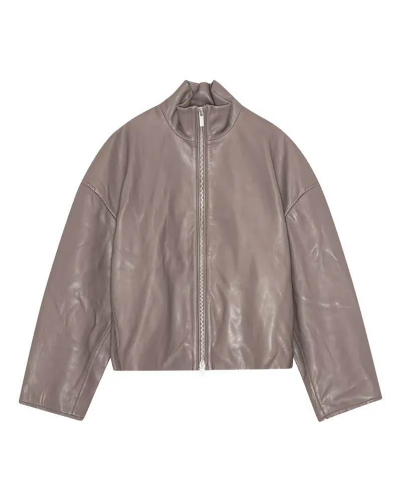 REMAIN Klassische Lederjacke - Braun Braun