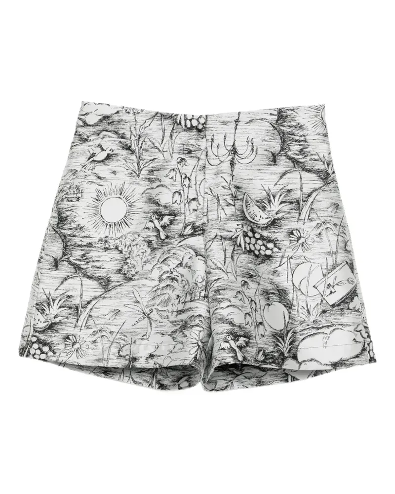 SHIATZY CHEN Fête of Petal Jacquard-Shorts - Grau Grau