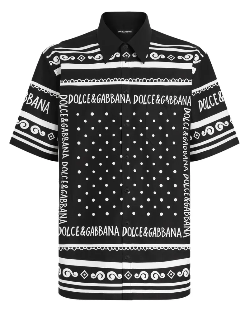 Dolce & Gabbana Hemd mit Print - Schwarz Schwarz