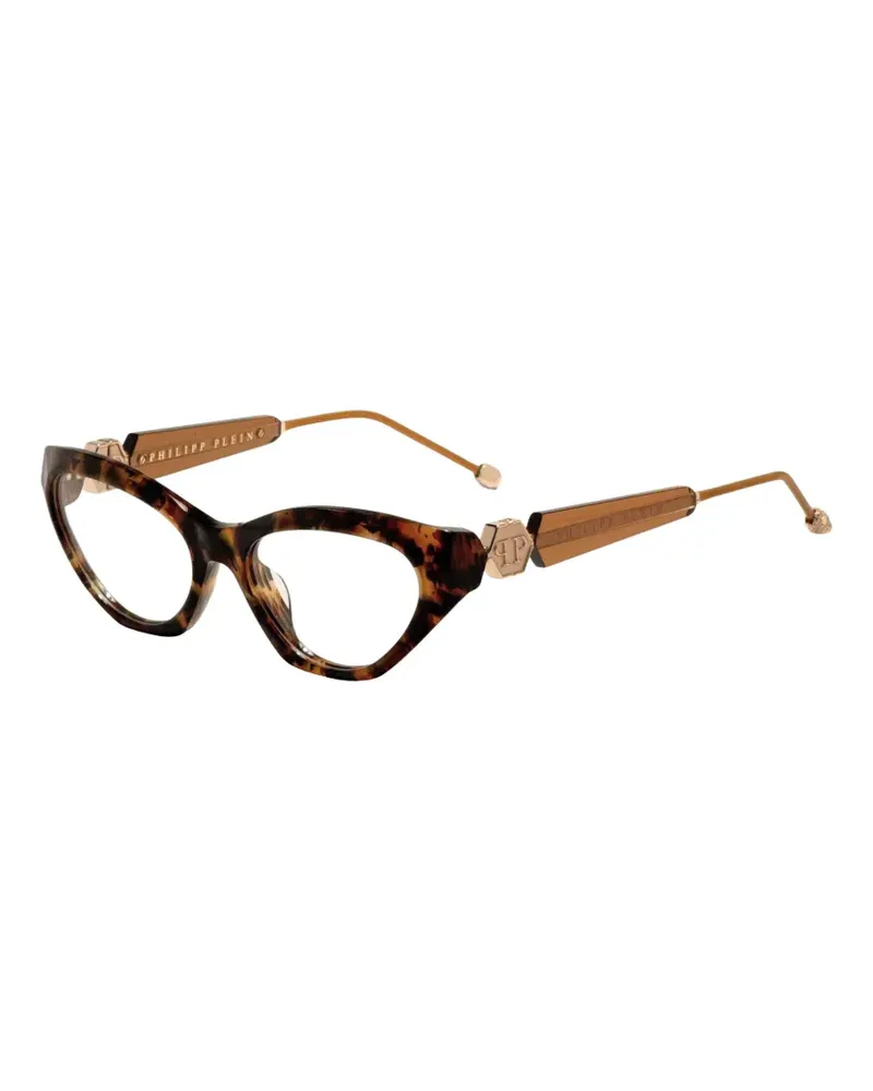 Philipp Plein tortoiseshell-effect cat-eye glasses - Braun Braun