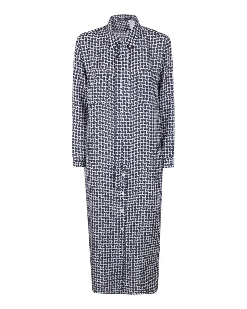 Laura Urbinati buttoned printed silk dress - Weiß Weiß