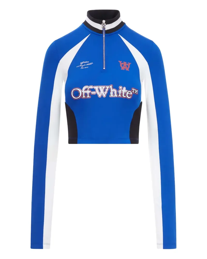 OFF-WHITE Cropped-Sweatshirtjacke - Blau Blau