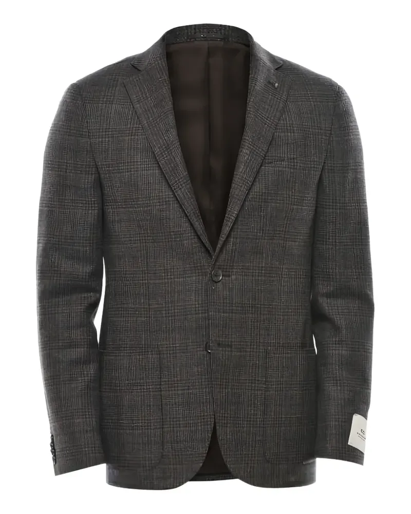 Corneliani checked single-breasted blazer - Grau Grau