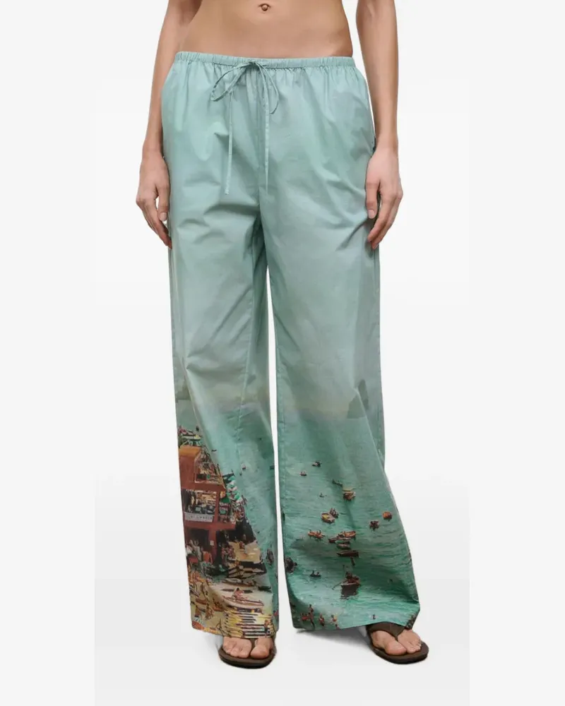 STAUD Mateo Hose mit grafischem Print - Blau Blau