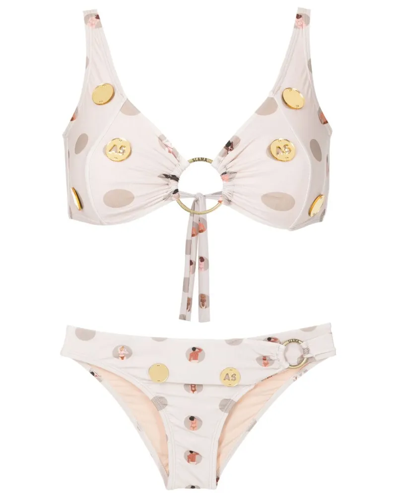 Amir Slama Bikini mit grafischem Print - Nude Nude