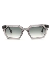 Yohji Yamamoto Sonnenbrille mit geometrischem Gestell Grau