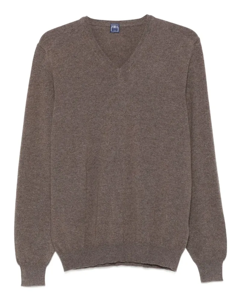 Fedeli Pullover mit V-Ausschnitt - Braun Braun