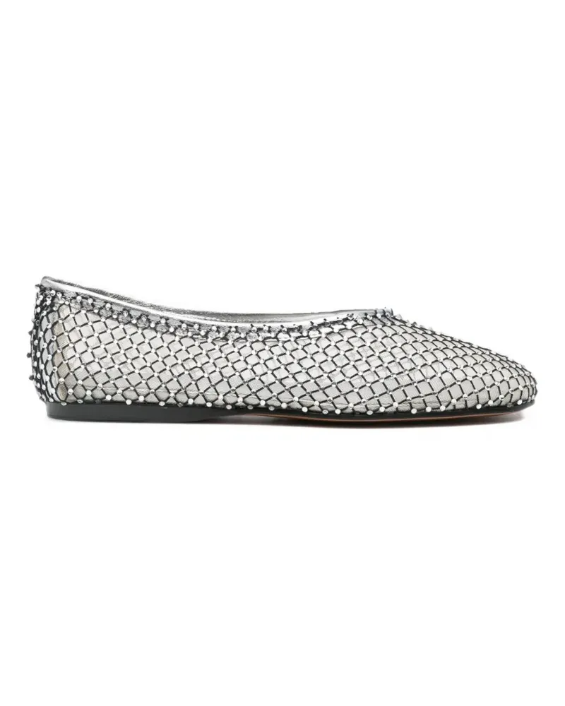 forte_forte strass mesh ballet flats - Silber Silber