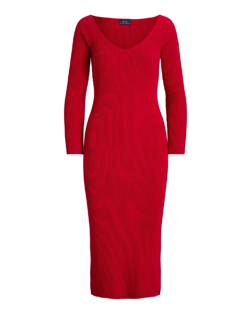 Ralph Lauren fitted V-neck midi dress - Rot Rot