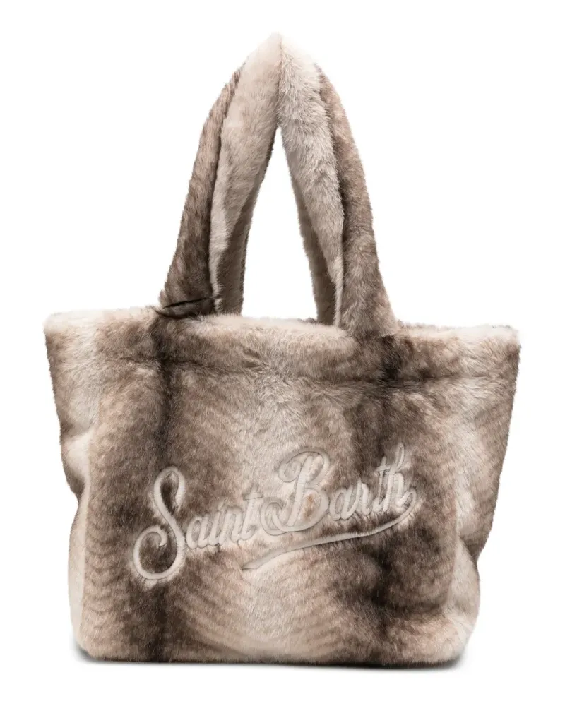 MC2 Saint Barth Tote Bag aus Faux Fur mit Logo-Stickerei - Grau Grau