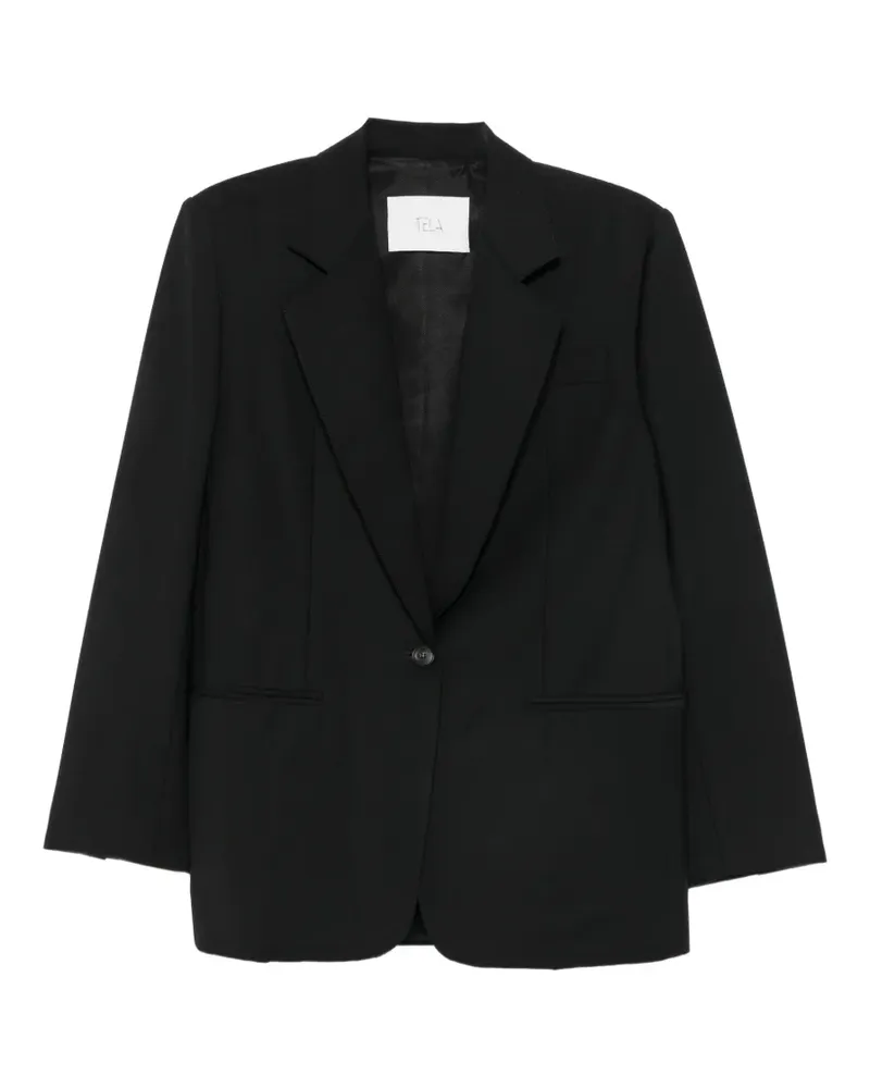 TELA Diver Blazer mit fallendem Revers - Schwarz Schwarz