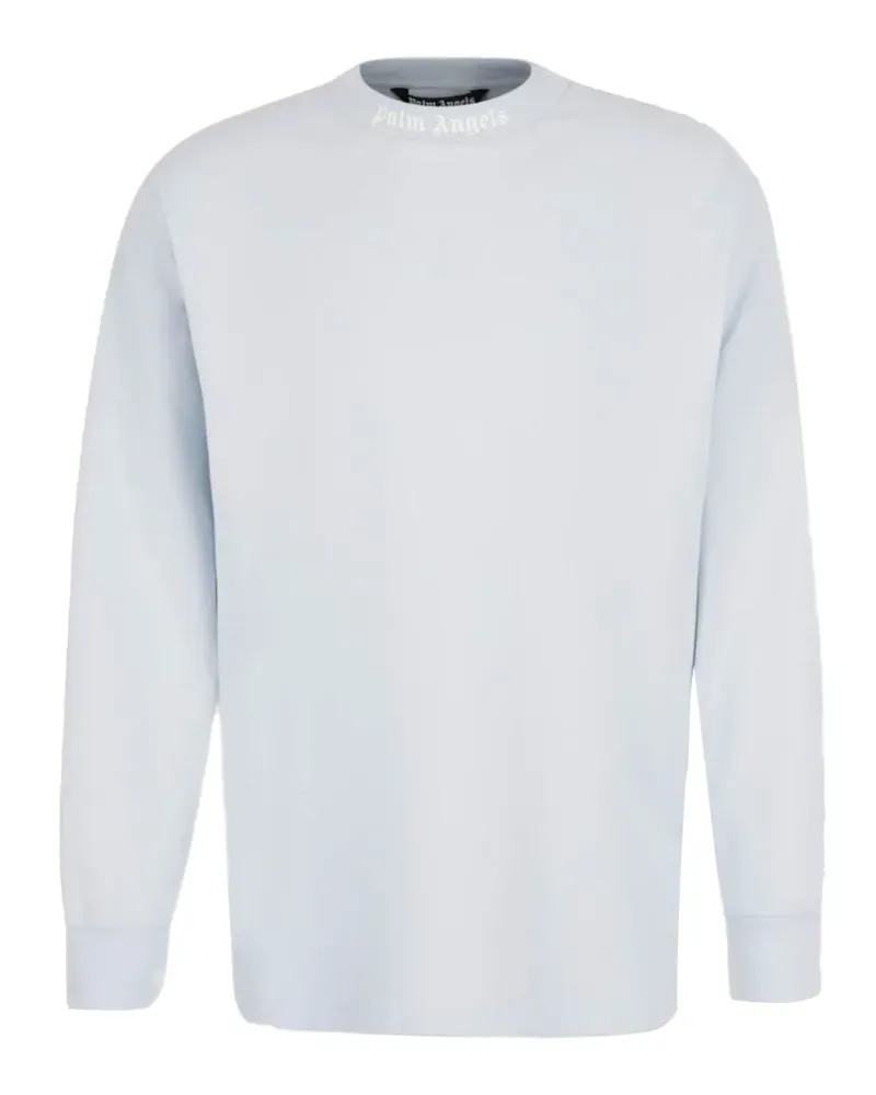 Palm Angels logo-print long-sleeve sweatshirt - Blau Blau