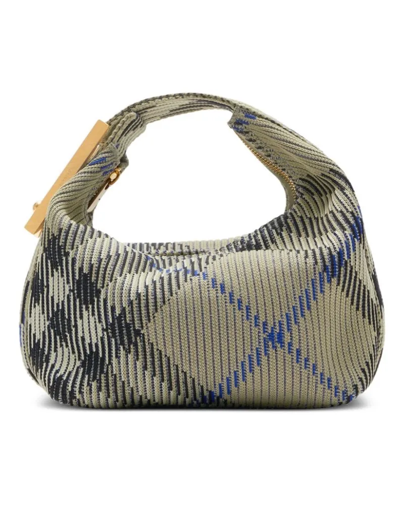Burberry Mini Peg Handtasche mit Check - Grün Grün