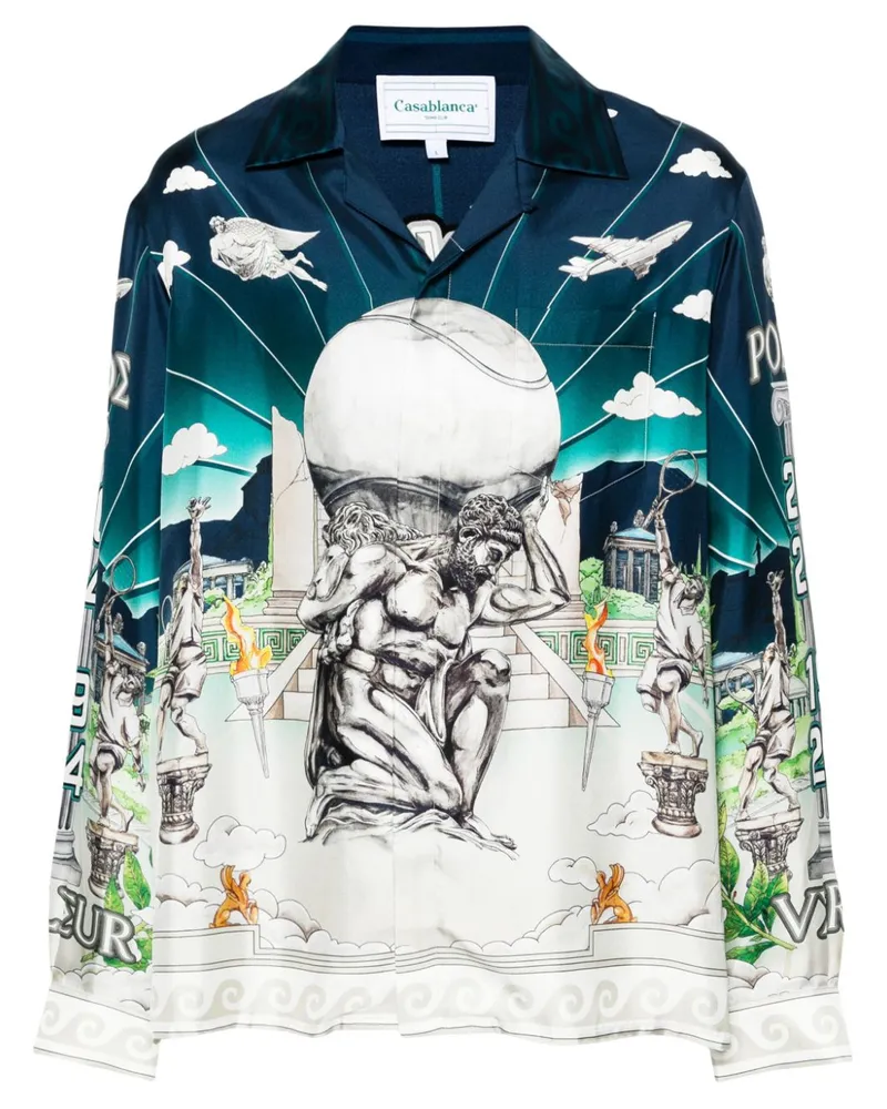 Casablanca Paris Le Temple du Sport Hemd - Blau Blau