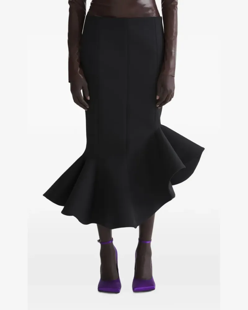 Thierry Mugler Gerüschter Rock - Schwarz Schwarz