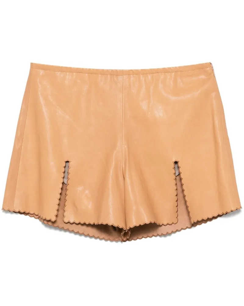 Blumarine Shorts aus Leder - Nude Nude