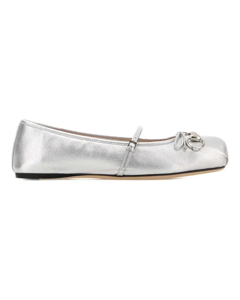 Gucci Ballerinas mit Horsebit-Detail - Silber Silber
