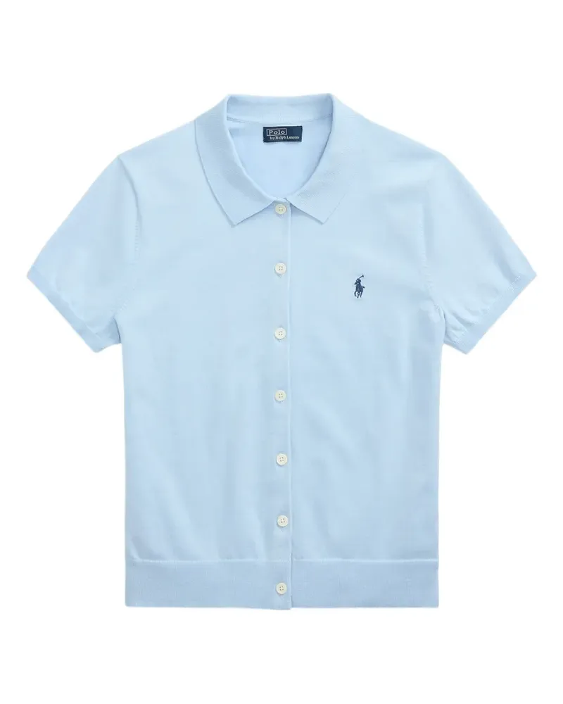 Ralph Lauren Kurzärmeliger Cardigan mit Logo-Stickerei - Blau Blau
