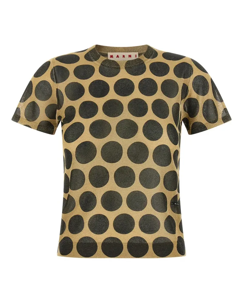 Marni T-Shirt mit Polka Dots - Gelb Gelb