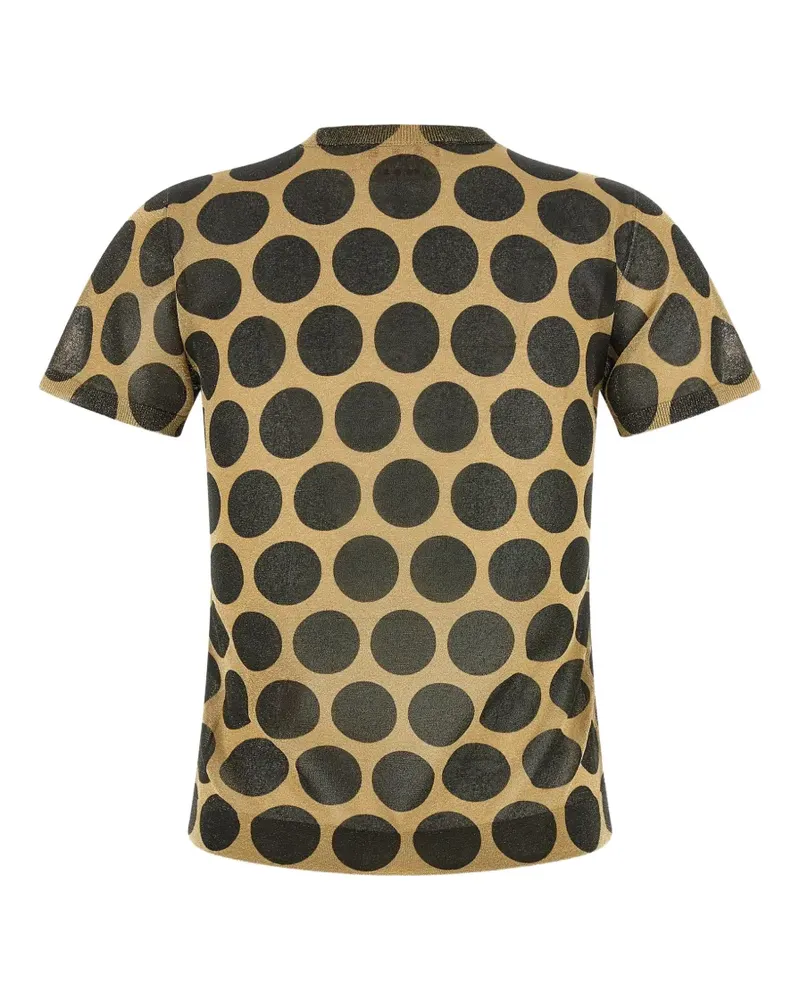 Marni polka-dot metallic-knit T-shirt - Gelb Gelb