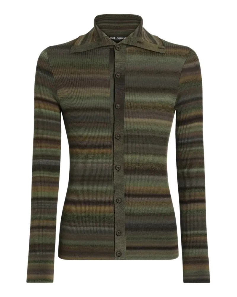 Dolce & Gabbana Gerippter Cardigan - Grün Grün