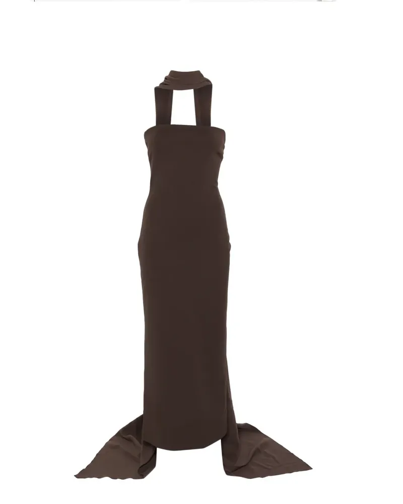 Solace London Martine strapless midi dress - Braun Braun