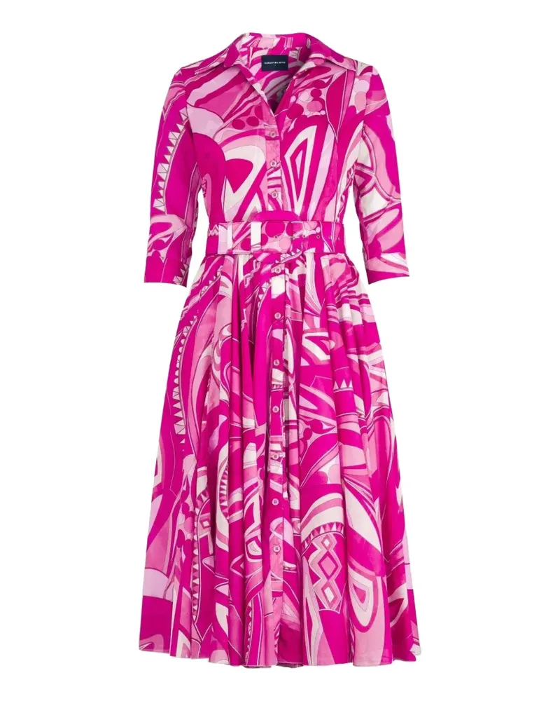Samantha Sung Aster belted abstract-print maxi dress - Rosa Rosa