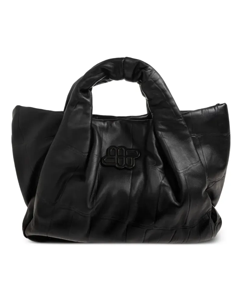 MUNTHE Lix Tote Bag mit Kroko-Effekt - Schwarz Schwarz