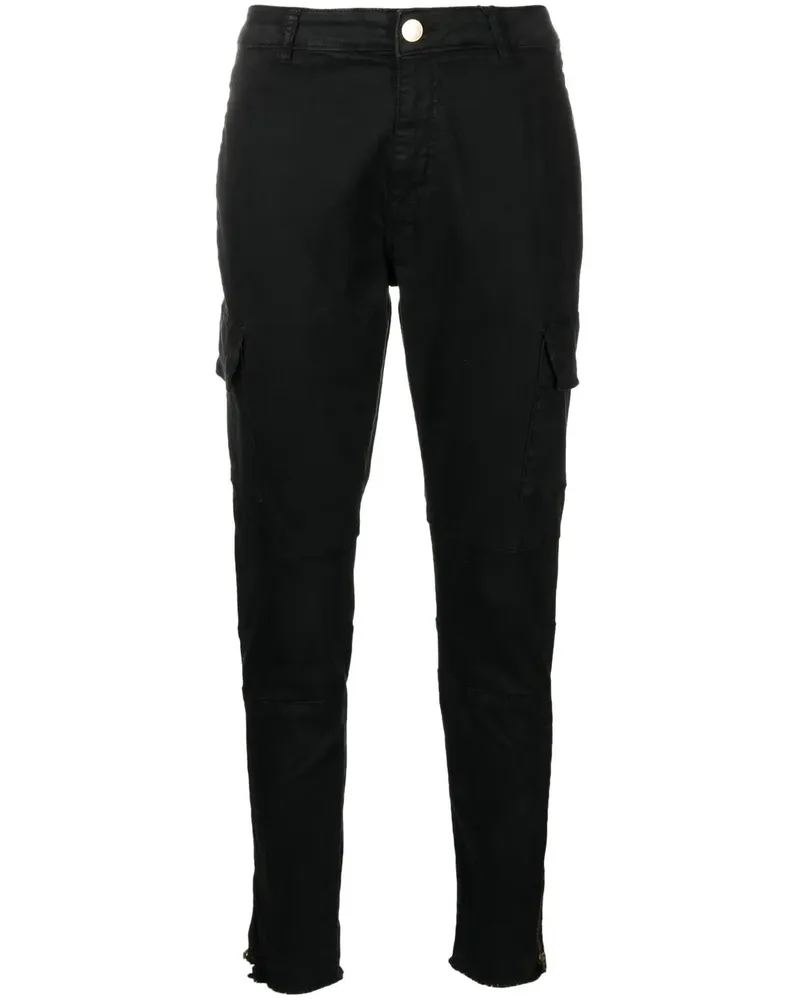 Alpha Industries Hoch sitzende Tapered-Jeans - Schwarz Schwarz