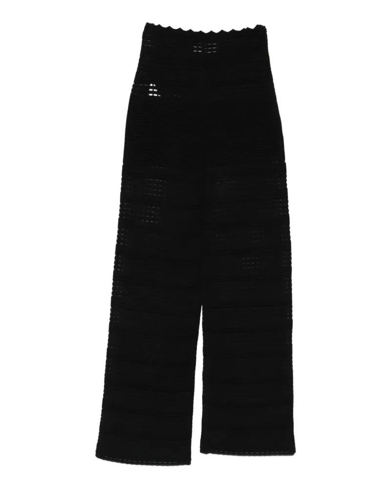 Genny high-waisted knitted trousers - Schwarz Schwarz