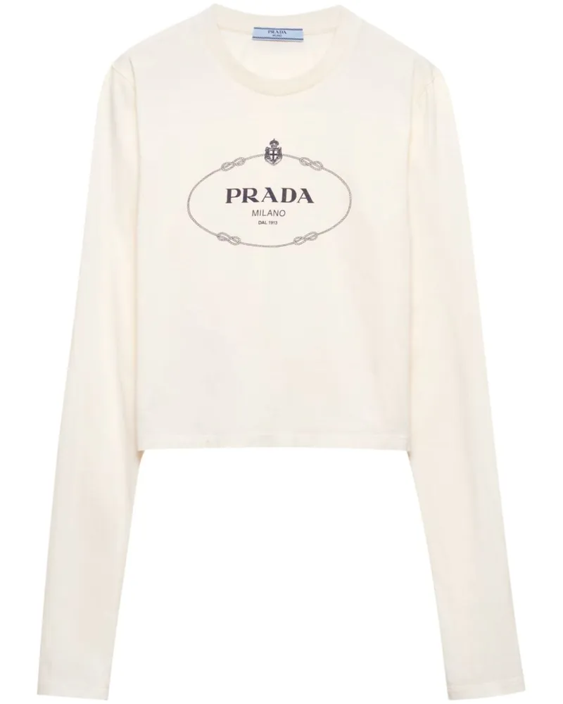 Prada T-Shirt mit Print - Nude Nude