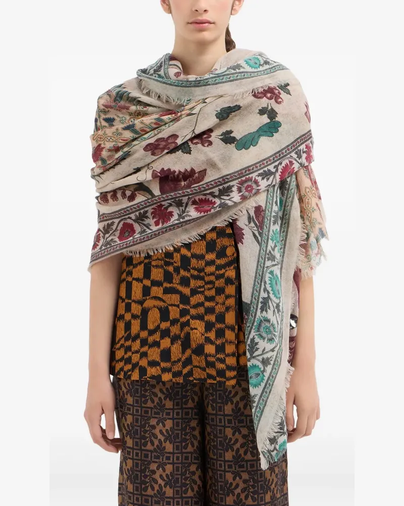 Pierre-Louis Mascia floral-pattern scarf - Nude Nude