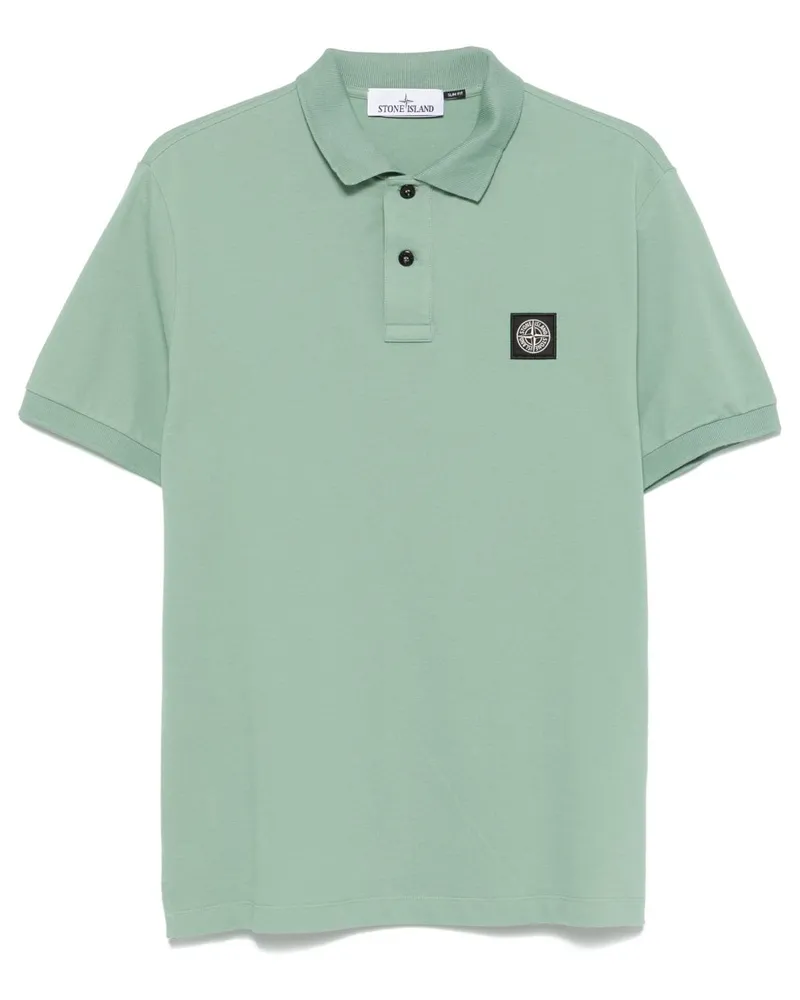 Stone Island Poloshirt aus Piqué - Grün Grün