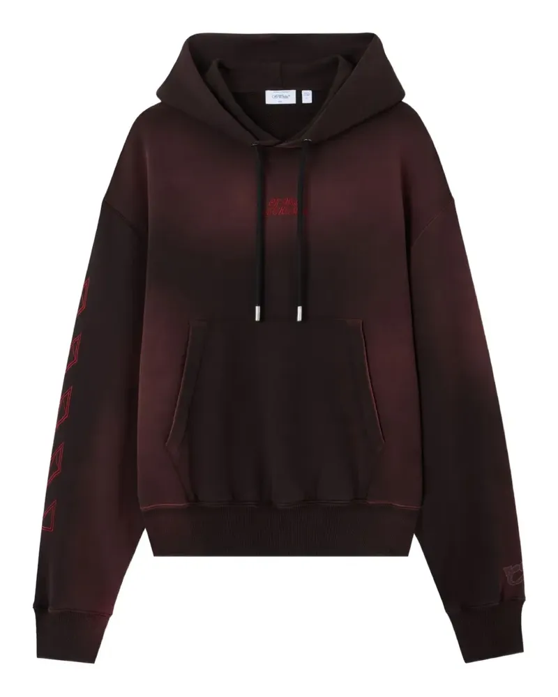 OFF-WHITE x AC Milan logo-embroidered hoodie - Braun Braun
