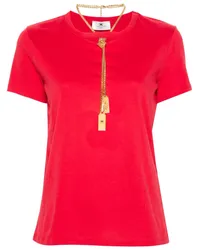 Elisabetta Franchi T-Shirt mit Cut-Outs Rot